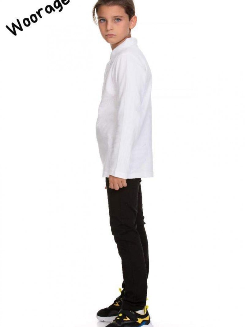 Long-sleeved woorage polo shirt