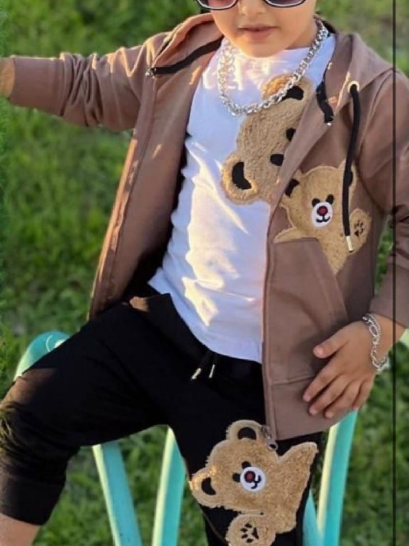 Boys' sweatshirt set with a teddy bear