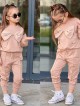 Cotton sweatsuit set for girls with a bow