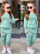 Cotton sweatsuit set for girls with a bow